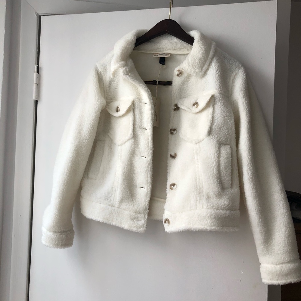 NWT Teddy comfy off white jacket coat